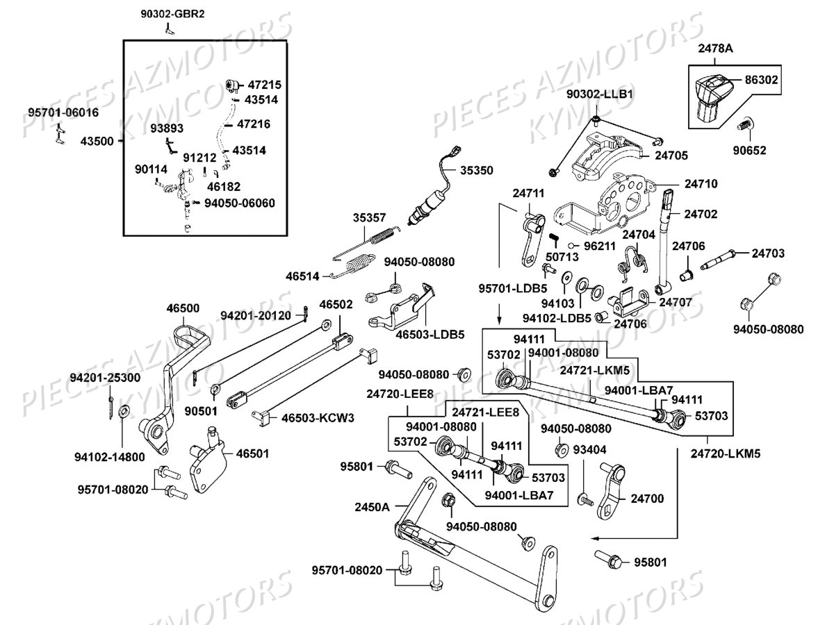 MAITRE_CYLINDRE_ARRIERE_SELECTION KYMCO Pièces Quad Kymco MXU 700 EX IRS 4X4 INJECTION 4T EURO II