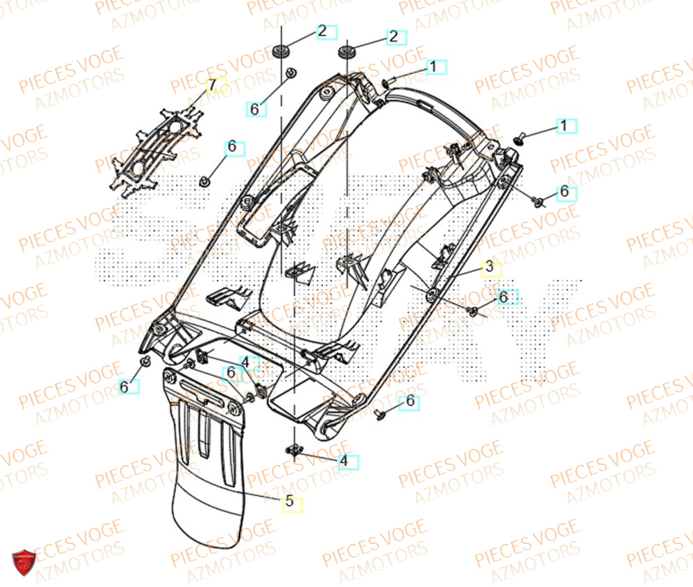 Bavette Arriere VOGE Pièces VOGE 800 DS RALLY EURO5+
