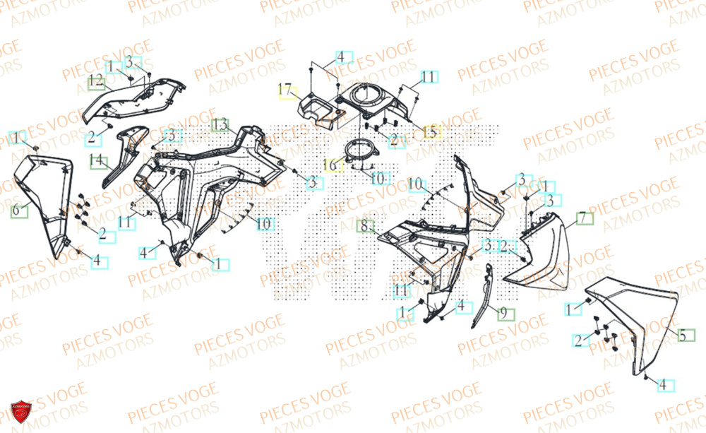 Carenage De Reservoir VOGE Pièces VOGE 800 DS RALLY EURO5+