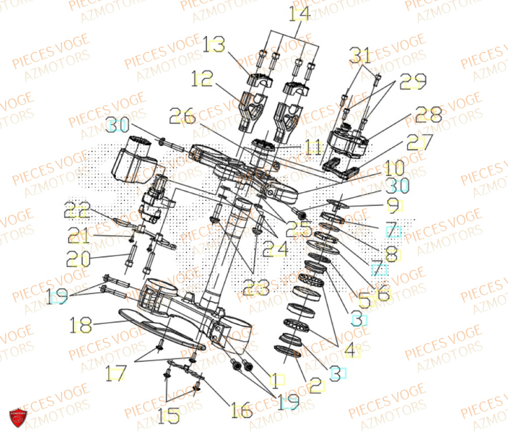 Colonne De Direction VOGE Pièces VOGE 800 DS RALLY EURO5+