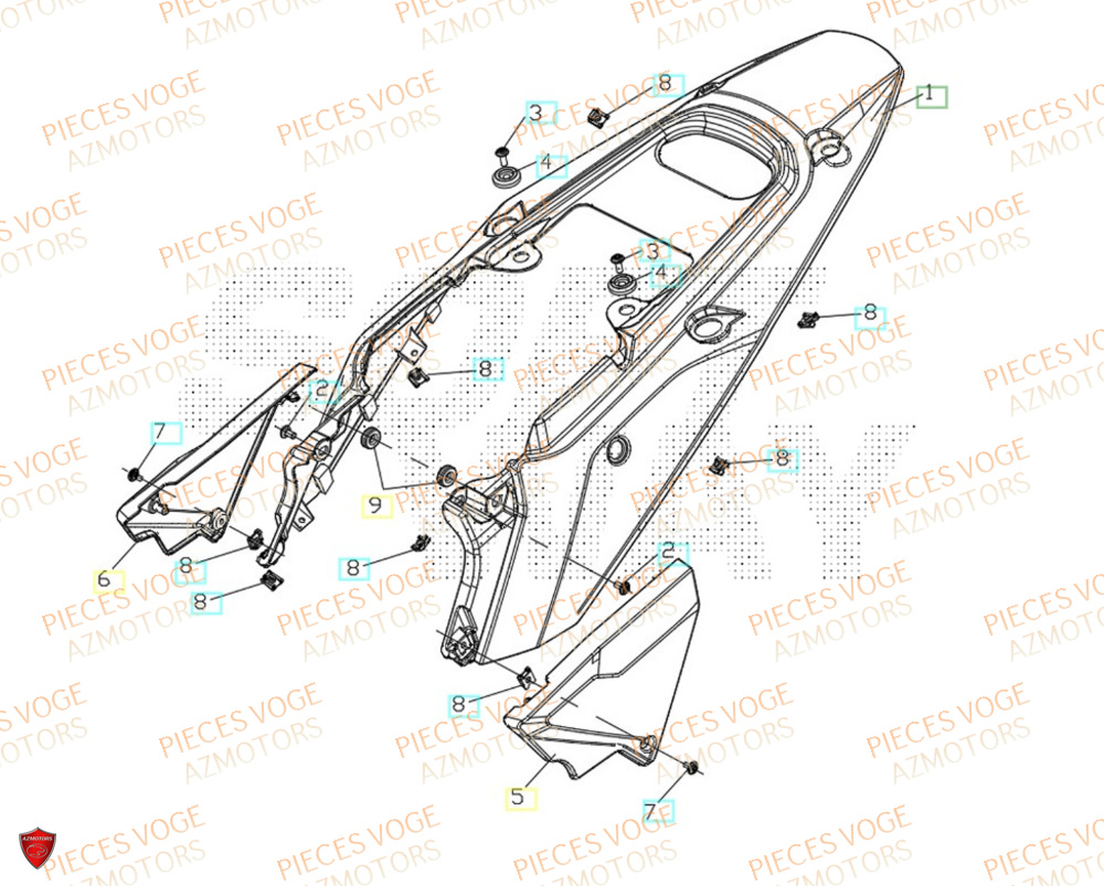 Coque Arriere VOGE Pièces VOGE 800 DS RALLY EURO5+
