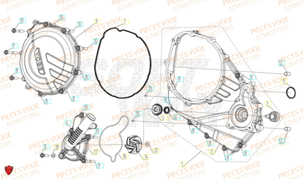 Couvre Carter Droit VOGE Pièces VOGE 800 DS RALLY EURO5+