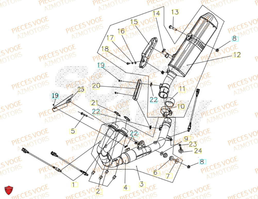 Echappement VOGE Pièces VOGE 800 DS RALLY EURO5+