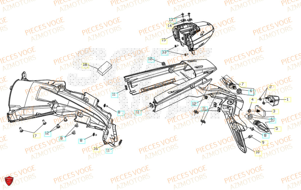 Garde Boue Arriere VOGE Pièces VOGE 800 DS RALLY EURO5+