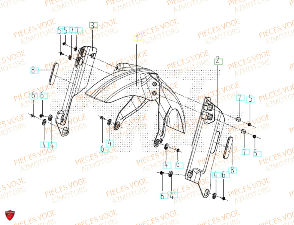 Garde Boue Avant VOGE Pièces VOGE 800 DS RALLY EURO5+