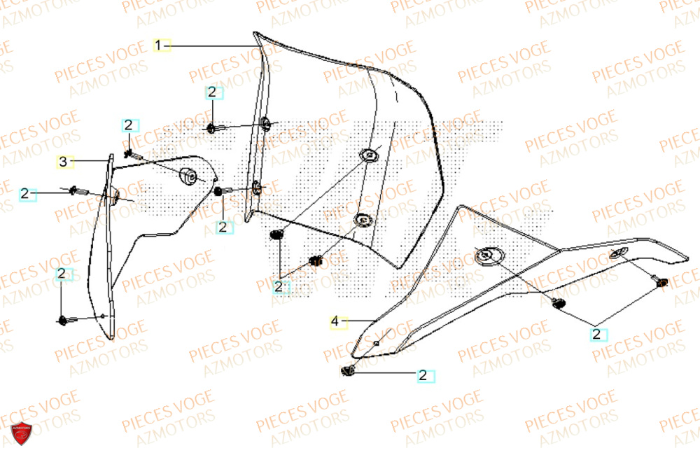 Pare Brise VOGE Pièces VOGE 800 DS RALLY EURO5+