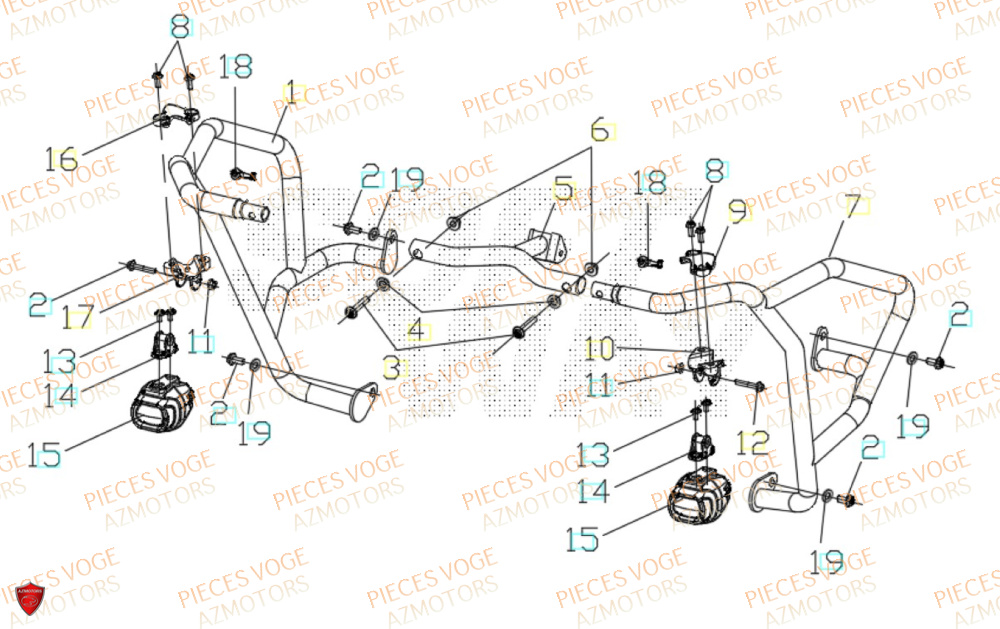 Pare Carter VOGE Pièces VOGE 800 DS RALLY EURO5+