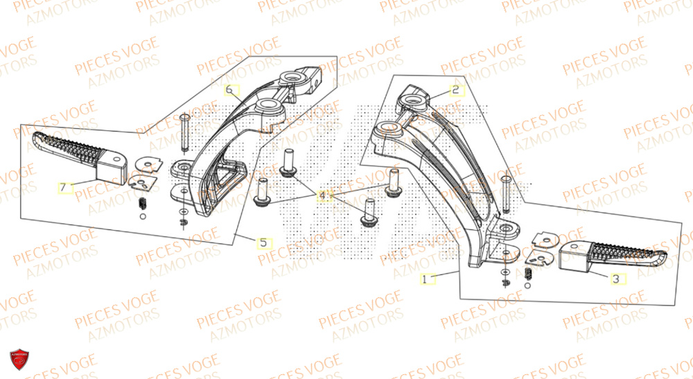 Repose Pied Arriere VOGE Pièces VOGE 800 DS RALLY EURO5+