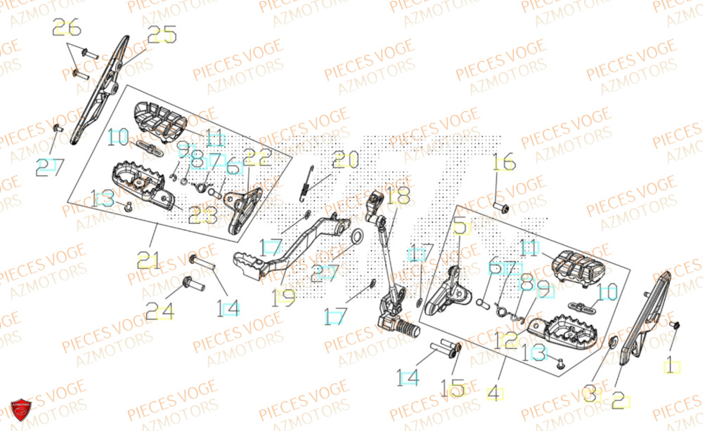 Repose Pied VOGE Pièces VOGE 800 DS RALLY EURO5+