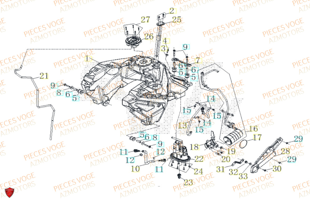 Reservoir VOGE Pièces VOGE 800 DS RALLY EURO5+
