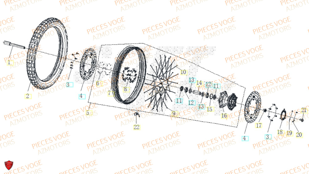 Roue Avant VOGE Pièces VOGE 800 DS RALLY EURO5+