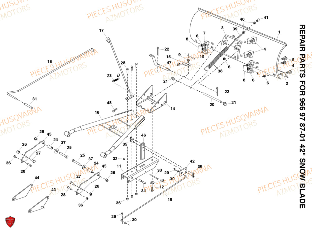 Produit Complet HUSQVARNA PIECES LAME A NEIGE 966978701 HUSQVARNA