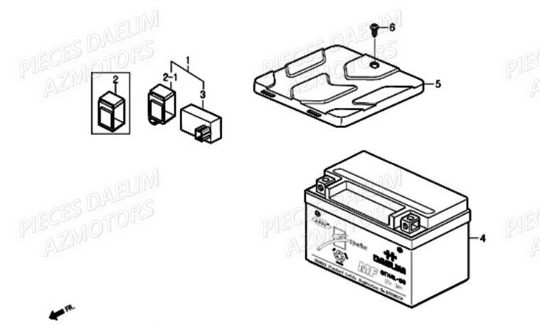 Batterie DAELIM Pièces Scooter DAELIM A-FOUR 50cc 2T 2005/2006
