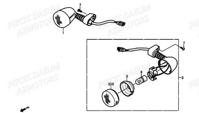 DOUILLE CLIGNO AR DAELIM (Dernières pièces disponibles) pour CLIGNOTANTS de A-FOUR 50CC 06