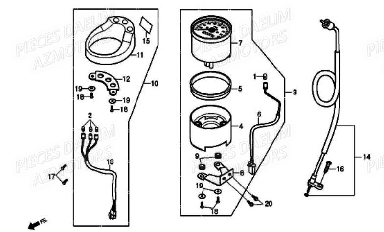 COMPTEUR DAELIM A FOUR 50CC 06