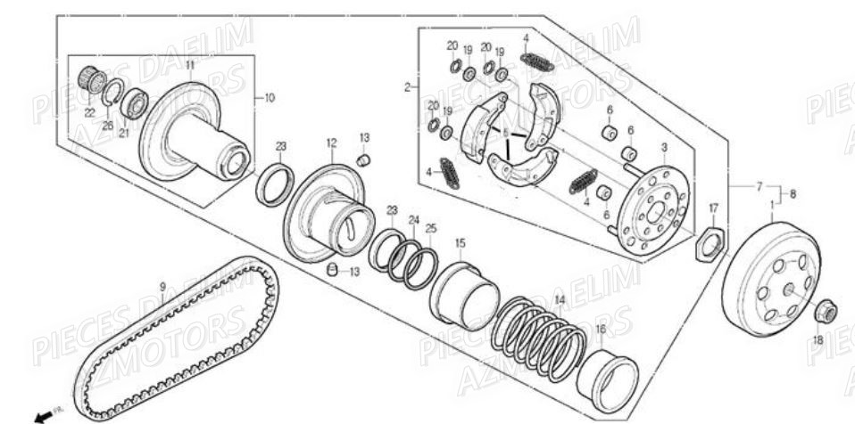 EMBRAYAGE DAELIM A FOUR 50CC 06