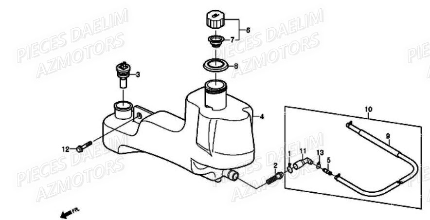 Reservoir D Huile DAELIM Pièces Scooter DAELIM A-FOUR 50cc 2T 2005/2006

