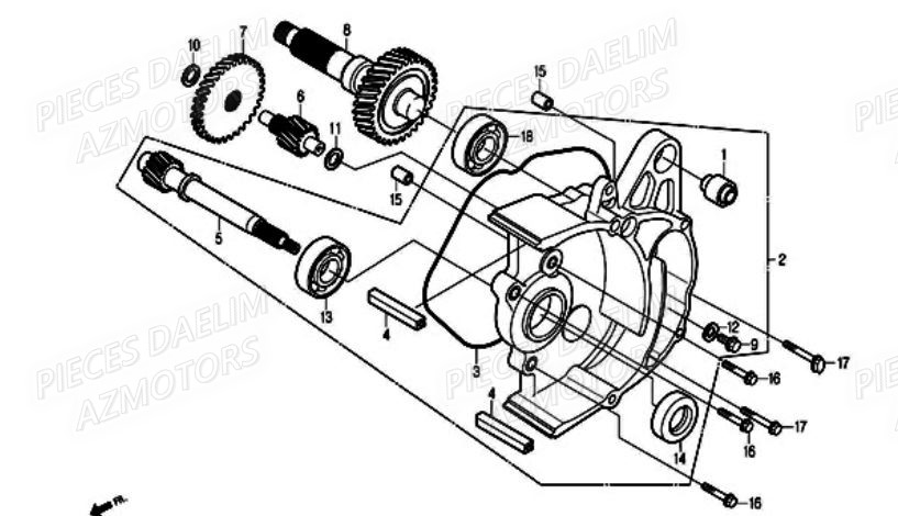 Transmission DAELIM Pièces Scooter DAELIM A-FOUR 50cc 2T 2005/2006
