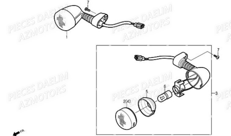 DOUILLE CLIGNO AR DAELIM (Dernières pièces disponibles) pour CLIGNOTANTS de A-FOUR 50CC 07