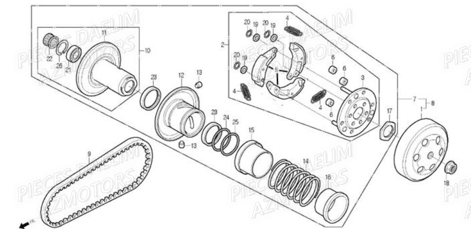 EMBRAYAGE DAELIM A FOUR 50CC 07