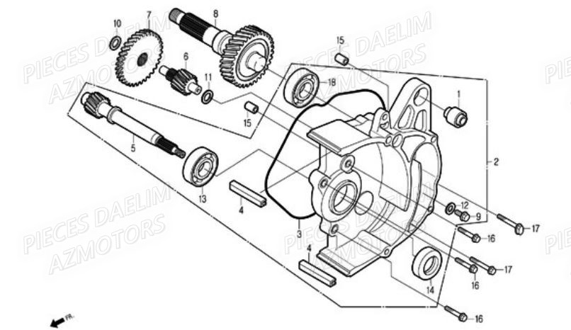 Transmission DAELIM Pièces Scooter DAELIM A-FOUR 50cc 2T 2007
