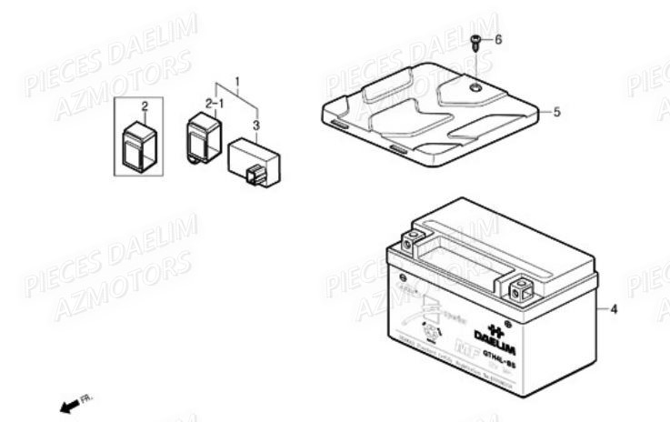 Batterie DAELIM Pièces Scooter DAELIM A-FOUR 50cc 2T 2008
