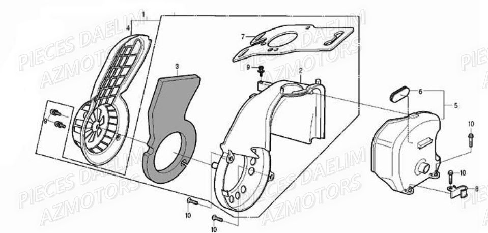 Cache Carter DAELIM Pièces Scooter DAELIM A-FOUR 50cc 2T 2008
