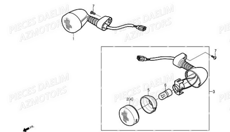DOUILLE CLIGNO AR DAELIM (Dernières pièces disponibles) pour CLIGNOTANTS de A-FOUR 50CC 08