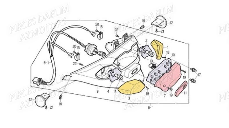 FEU ARRIERE LED DAELIM A FOUR 50CC 08