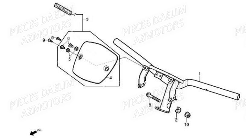Guidon DAELIM Pièces Scooter DAELIM A-FOUR 50cc 2T 2008
