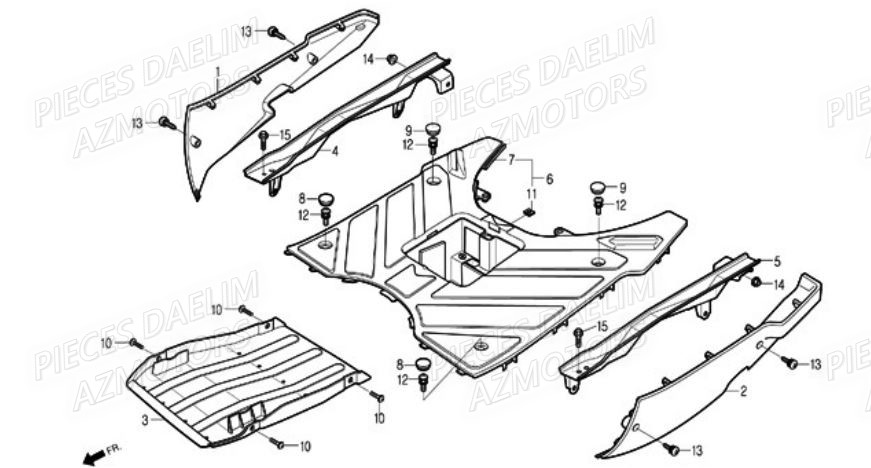 Plancher DAELIM Pièces Scooter DAELIM A-FOUR 50cc 2T 2008
