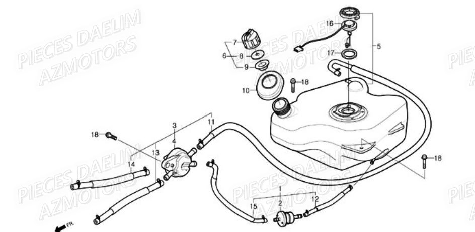 Reservoir DAELIM Pièces Scooter DAELIM A-FOUR 50cc 2T 2008
