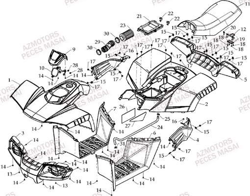 Carrosserie MASAI Pièces Quad A333 - A333 ULTIMATE