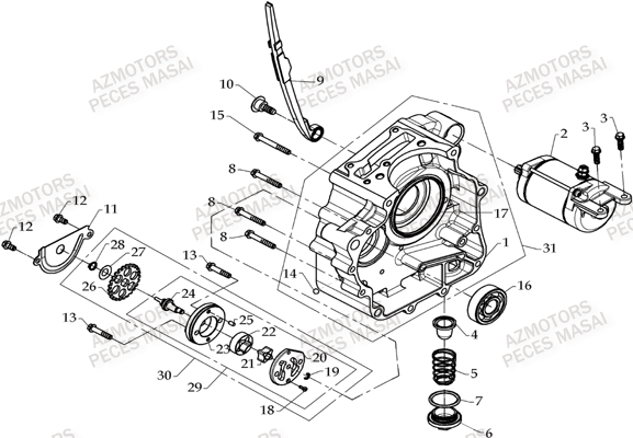 Carter Droit AZMOTORS Pièces Quad A333 - A333 ULTIMATE