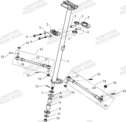 Colonne De Direction AZMOTORS Pièces Quad A333 - A333 ULTIMATE