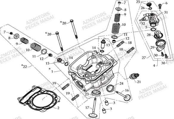 Culasse AZMOTORS Pièces Quad A333 - A333 ULTIMATE