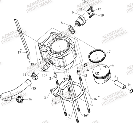 Cylindre AZMOTORS Pièces Quad A333 - A333 ULTIMATE