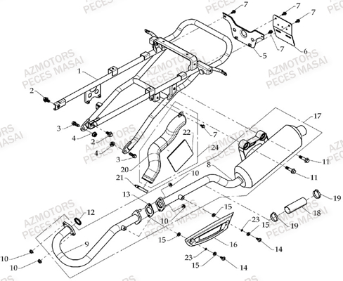 Echappement AZMOTORS Pièces Quad A333 - A333 ULTIMATE