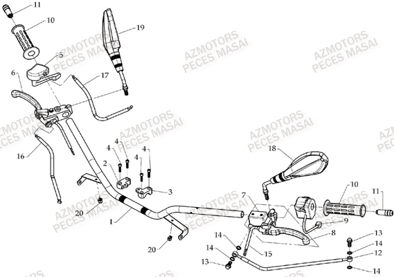 Guidon AZMOTORS Pièces Quad A333 - A333 ULTIMATE