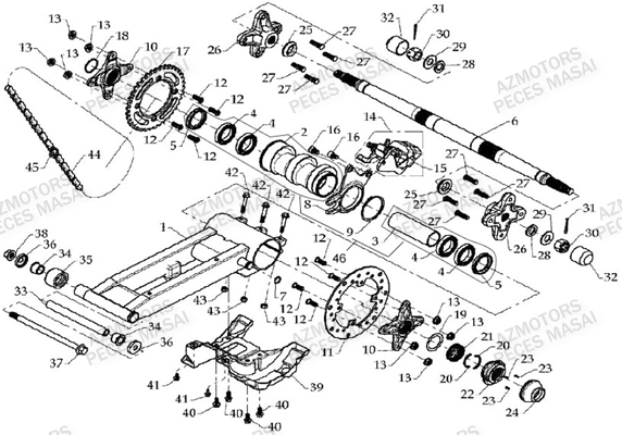 Train Arriere AZMOTORS Pièces Quad A333 - A333 ULTIMATE