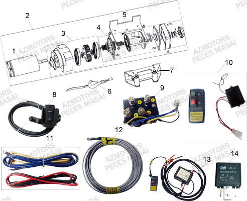 Treuil AZMOTORS Pièces Quad A333 - A333 ULTIMATE