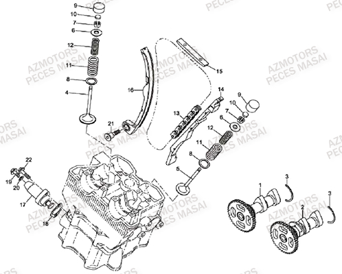 Arbre A Cames MASAI Pieces Quad A450 / A450 ULTIMATE