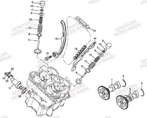 ARBRE A CAMES AZMOTORS A450 MASAI A450 ULTIMATE