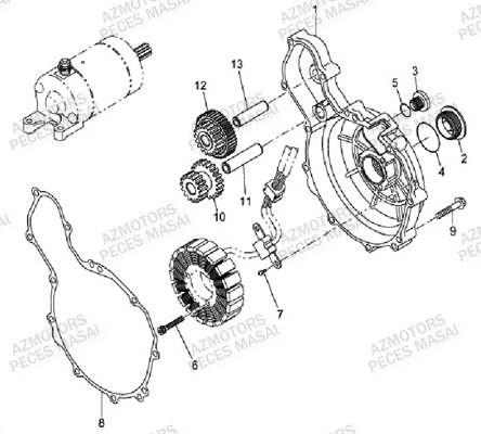 Cache Alternateur AZMOTORS Pieces Quad A450 