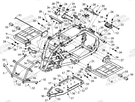 Chassis AZMOTORS Pieces Quad A450 / A450 ULTIMATE