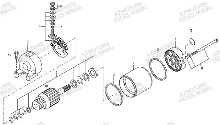 Demarreur AZMOTORS Pieces Quad A450 / A450 ULTIMATE