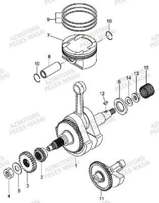 Embiellage AZMOTORS Pieces Quad A450 