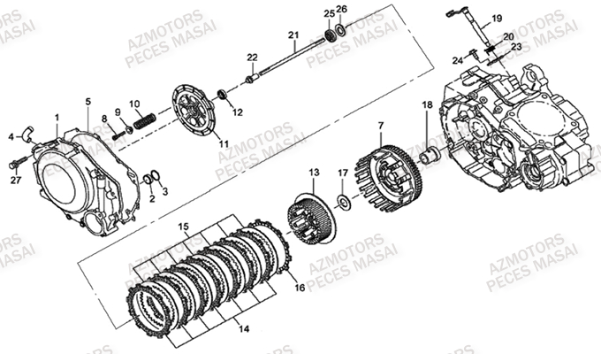 Embrayage AZMOTORS Pieces Quad A450 