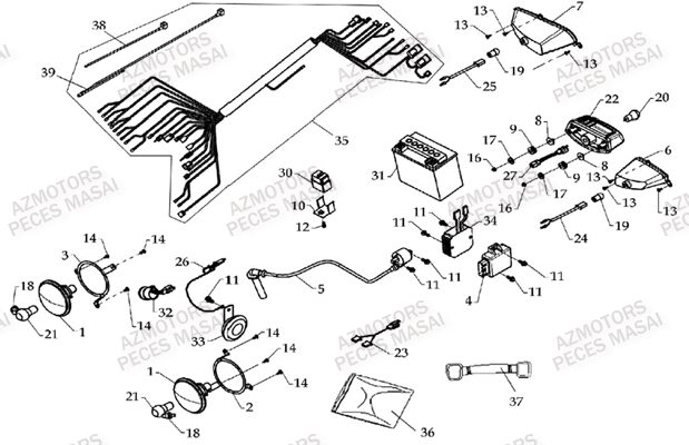 Faisceau Electrique AZMOTORS Pieces Quad A450 / A450 ULTIMATE