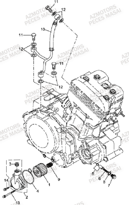 FILTRE A HUILE MOTEUR AZMOTORS A450 MASAI A450 ULTIMATE